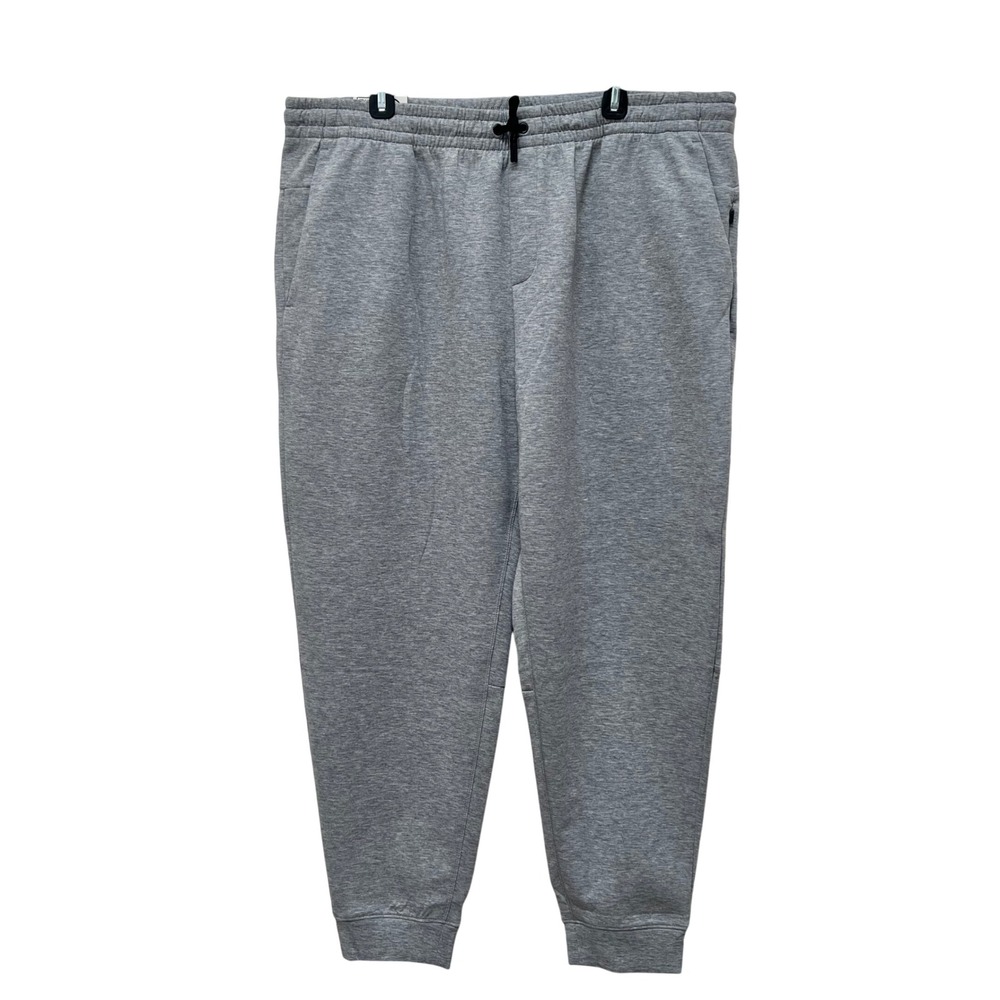 Members Mark Mens Active Jogger XXL Heather Gray Double Knit Stretch Pants NWT